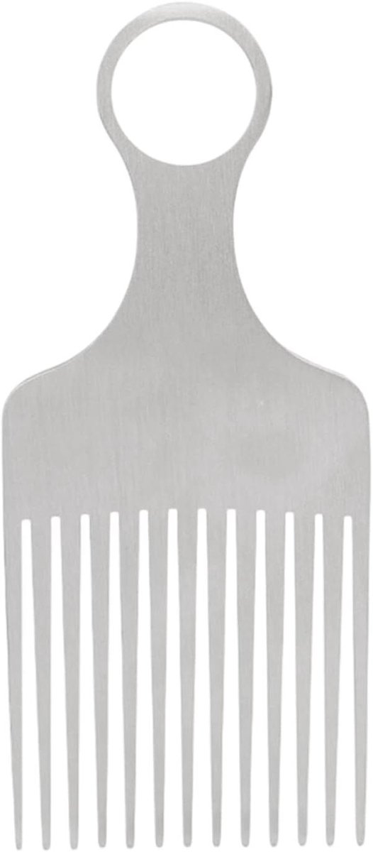 Metalen Kam - Haar Plectrum - Haar Stylen - Ergonomisch Handvat - 14 x 62 x 03 cm - Zilver