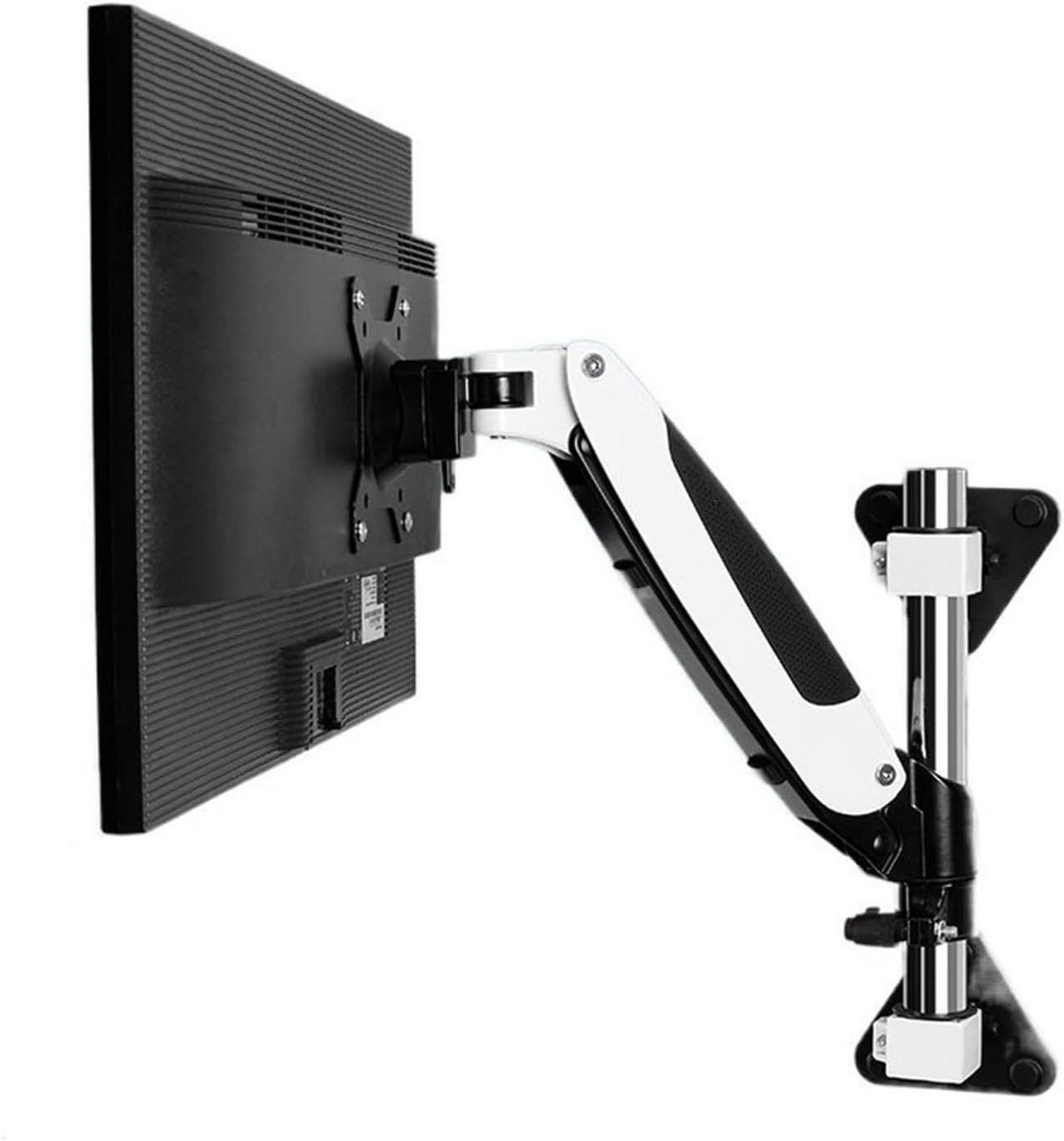 Monitor Arm - Monitorbeugel Wandmontage - Ruimte Besparen - Gasveer Verstelbaar - 15-27 inch - Wit