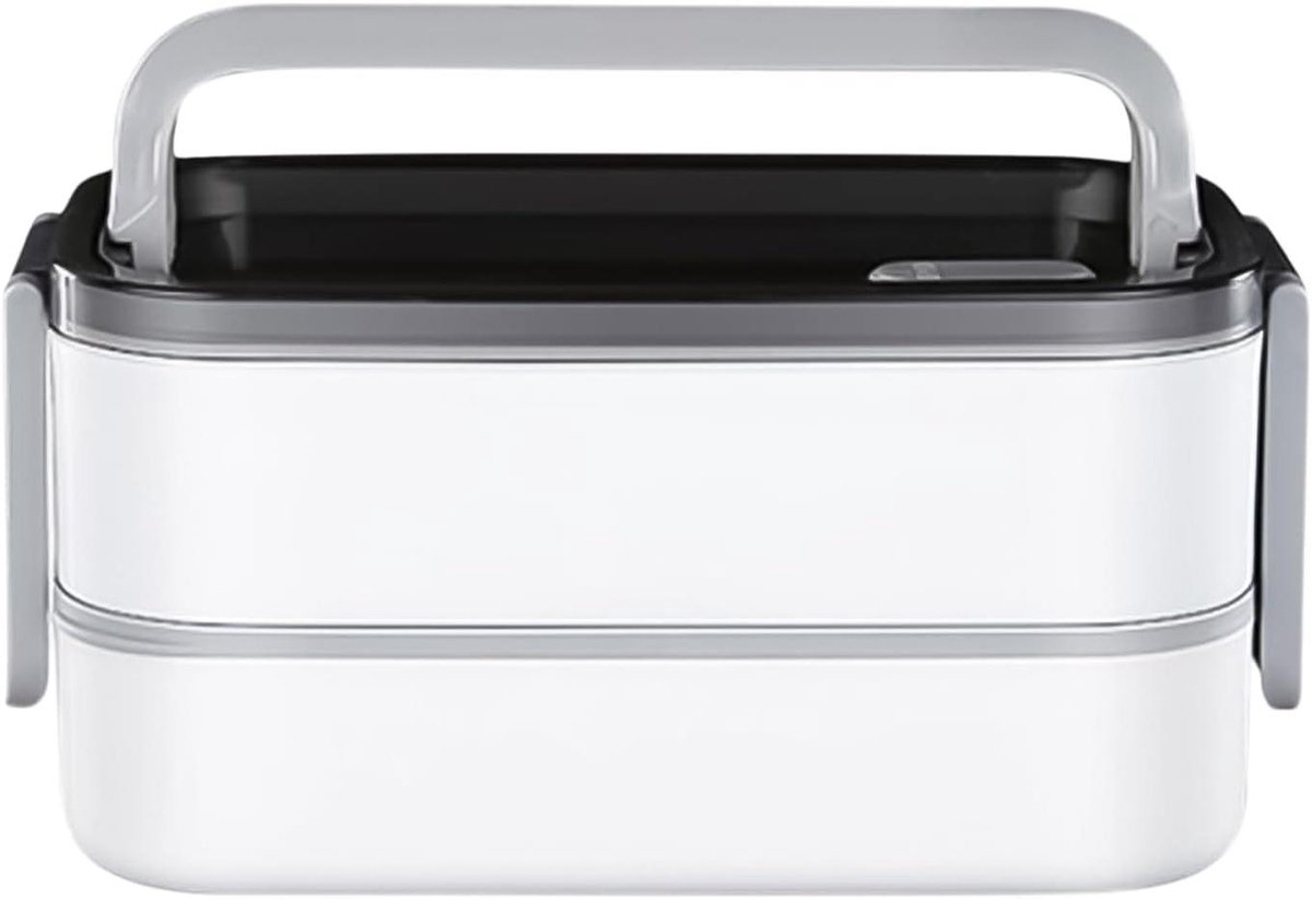 Thermische Broodtrommel - RVS Lunchbox - Maaltijden Meenemen - Dubbellaags Compartiment - 19.7 x 10.4 cm - Grijs
