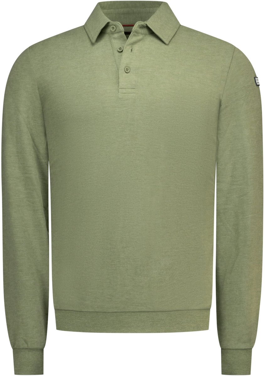 New Zealand Auckland Poloshirt Polo Long Sleeve 26gn202 Scouting Green Melange Mannen Maat - L