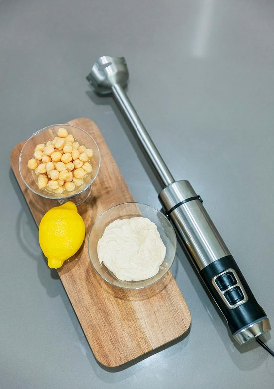 SnelShoppen - XXL Mixer 1500 W met Extra Lange Voet 22 cm, Turbo-Functie, LED-Lichtbediening, Variabele Snelheid, Roestvrij Staal, Perfect voor Keuken — afbeelding 4