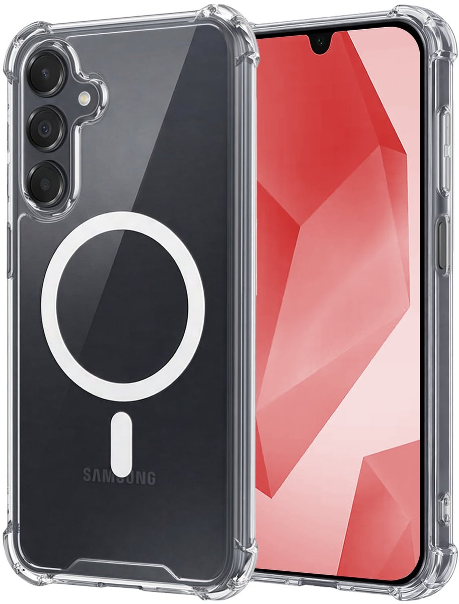 Hoesje - Geschikt voor Samsung Galaxy A16 - Magsafe Compatible - Sterk & Shockproof - Back Cover - Shock Proof Case - Telefoon Hoes Shockproof - Transparant