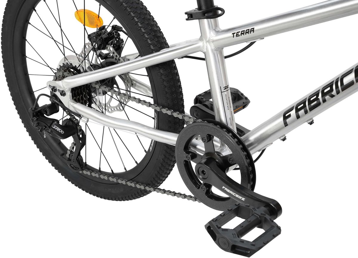 SnelShoppen - Mountainbike voor Kinderen 20 inch, Aluminium Frame, 7 Versnellingen, Voorwielophanging, MTB Terra Polished, Geschikt voor 6-8 Jaar (120