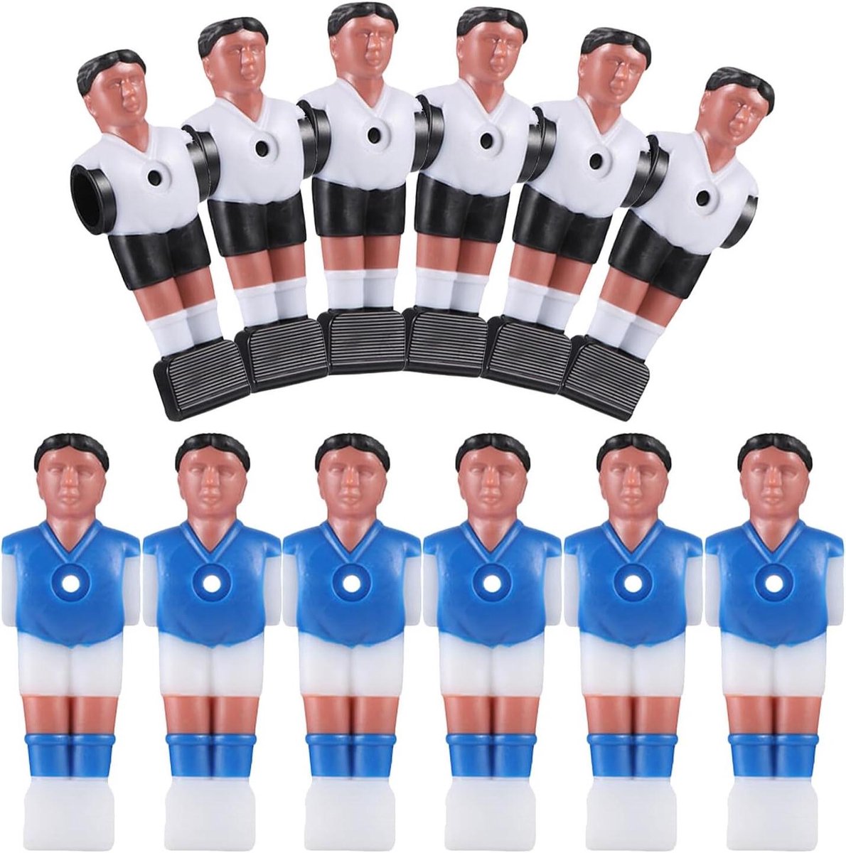 Voetbaltafel Spelers - Tafelvoetbal Poppen - Spel Vervanging - Standaard Formaat - 12 Stuks - Diverse Kleuren