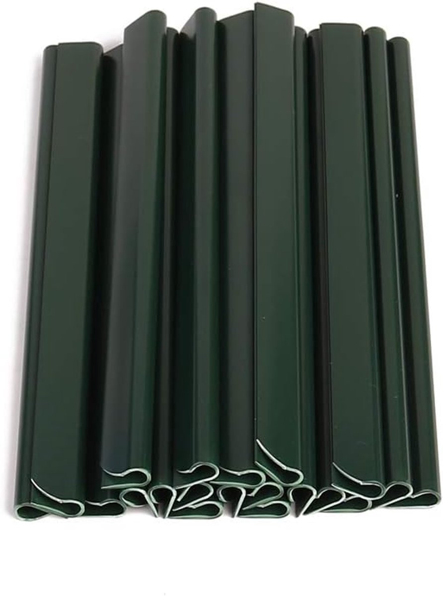 30 stuks bevestigingsclips, klemrails voor pvc, privacyfolie, zichtwerende strips, windbescherming voor tuin en omheining, bevestigingsclips, 30 stuks/verpakking, groen