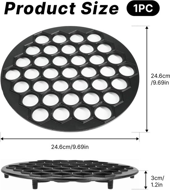 Maker metaal, steekzakvorm, dumplingvorm voor jiaozi, ravioli, empanadas en pirogi, handgemaakte deegvorm met snijfunctie, Easy Clean, tijdbesparend, uniformmaat, zwart keukenhulp — afbeelding 5
