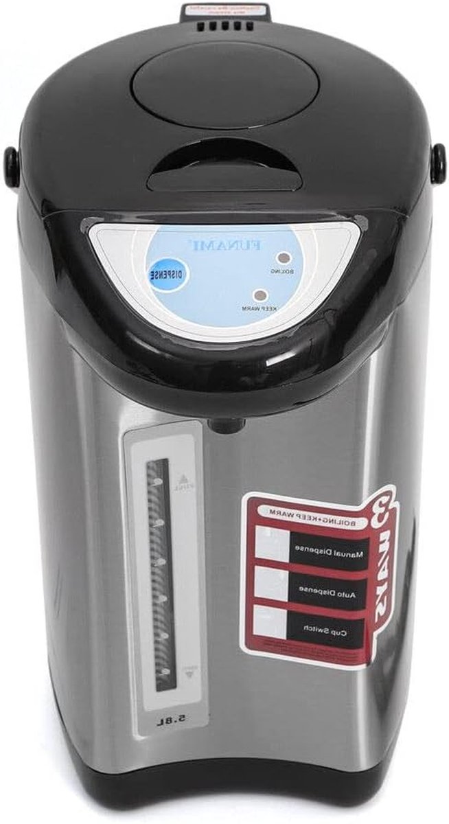 Water Dispenser - Thermoskan Waterkoker - Direct Warm Water - Voedselveilig RVS - 4 liter - Zwart