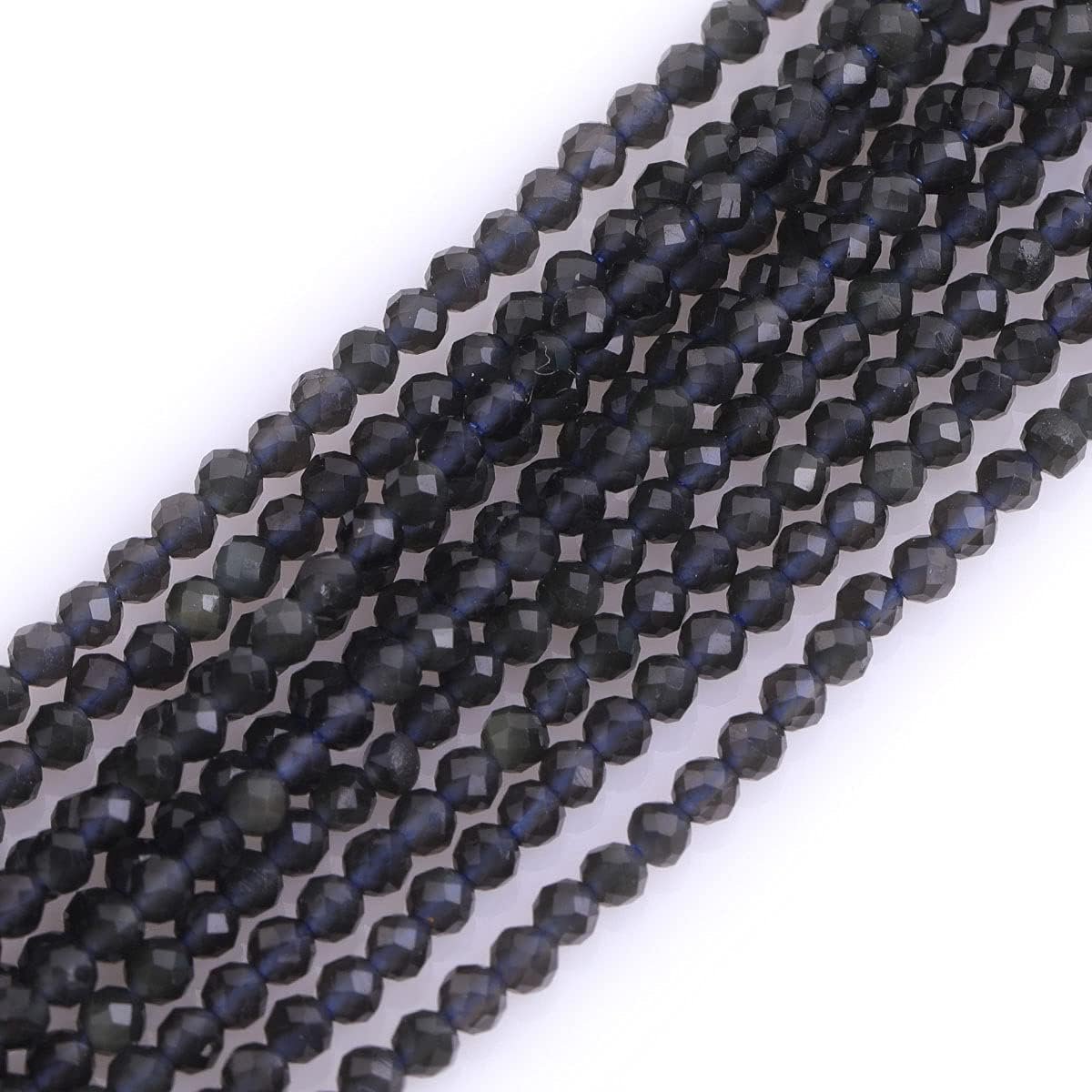 2mm Zwart Obsidiaan Natuurlijke Edelsteen Facet Ronde Semi Kostbare