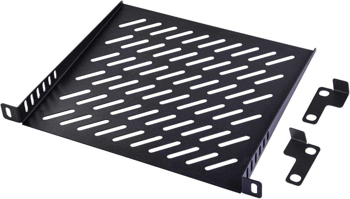 RackMate Accessoires Rack Shelf 10 inch 0,5U Rackplank, geventileerde planken, cantilevermontage, universeel apparaat, netwerkkastplank, computerbehuizing montagebak (0,5U)