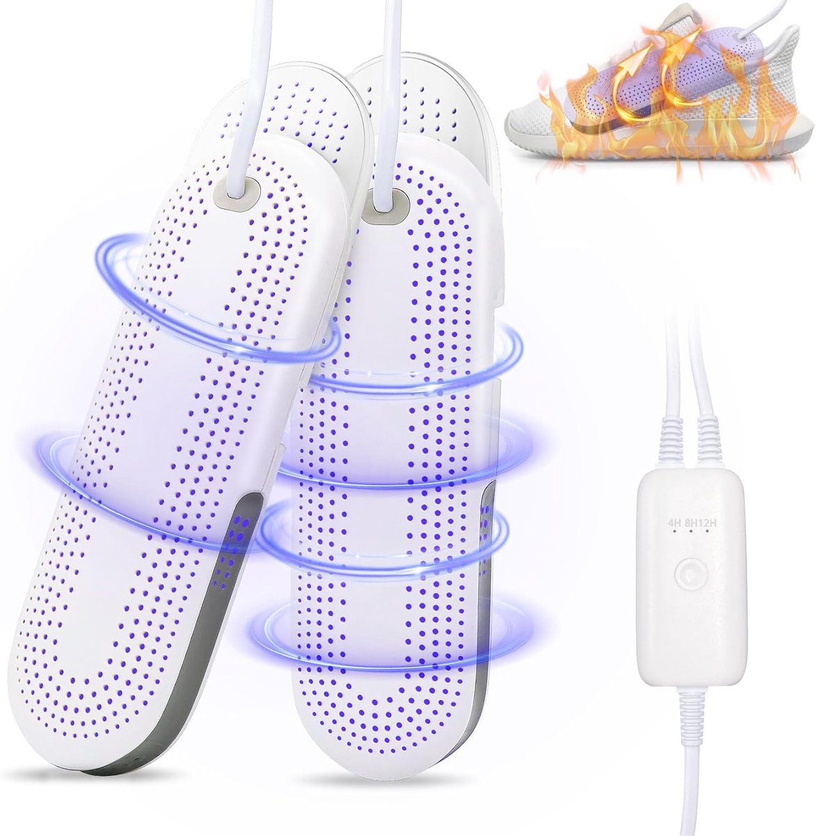 Elektrische schoendroger, draagbare schoendroger, elektrische schoendroger met 3 modi timer voor schoenen, kinderschoenen antibacterieel voor schoenen, skischoenen, handschoenen, sokken