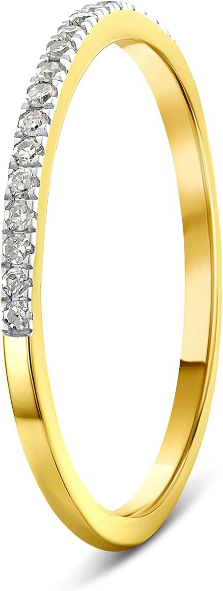 Sieraden dames 0,08 ct diamant eeuwigheidsring met briljant trouwring van witgoud/geelgoud 9 karaat/375 goud