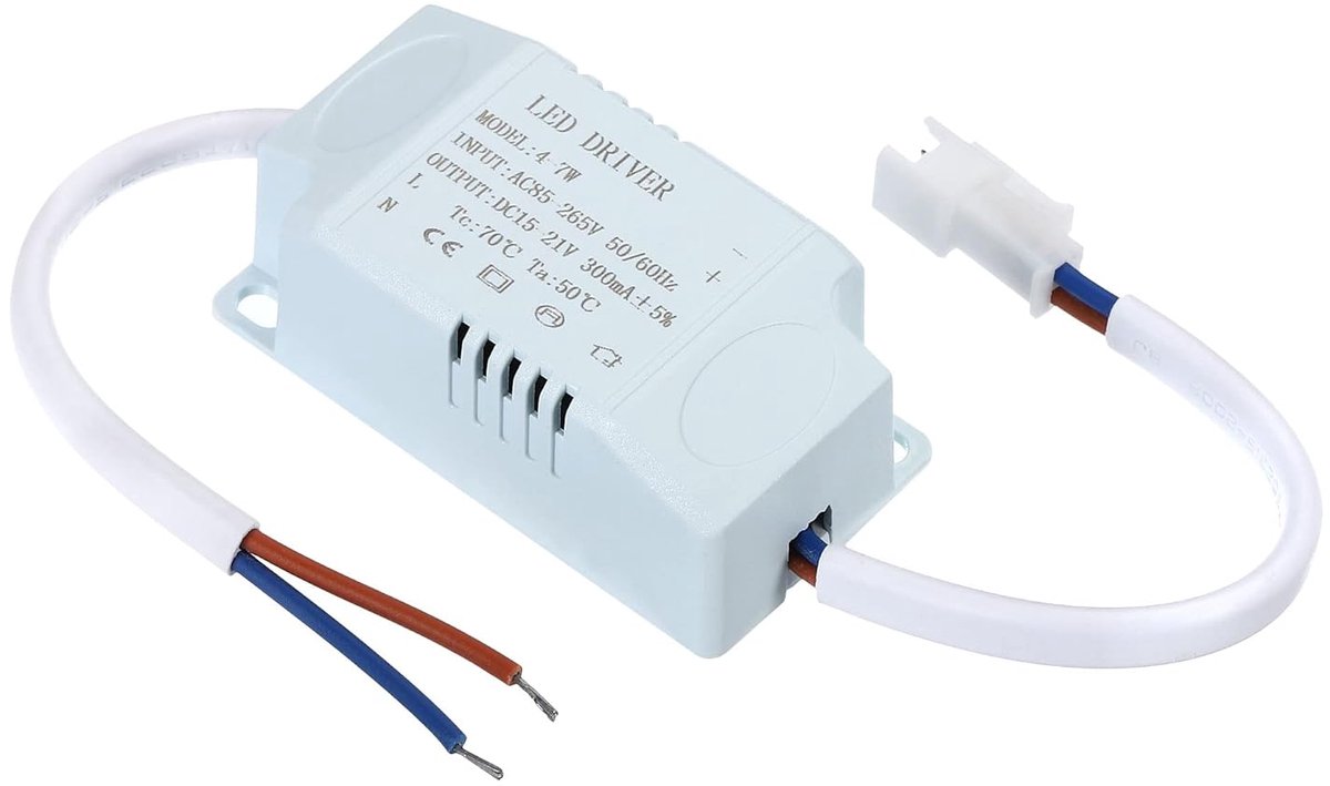 4-7 W 300 mA LED-drivers, 5 stuks AC 85-265 V uitgang 15-21 V DC stekker constante stroom gelijkrichter buiten transformator stroomvoorziening