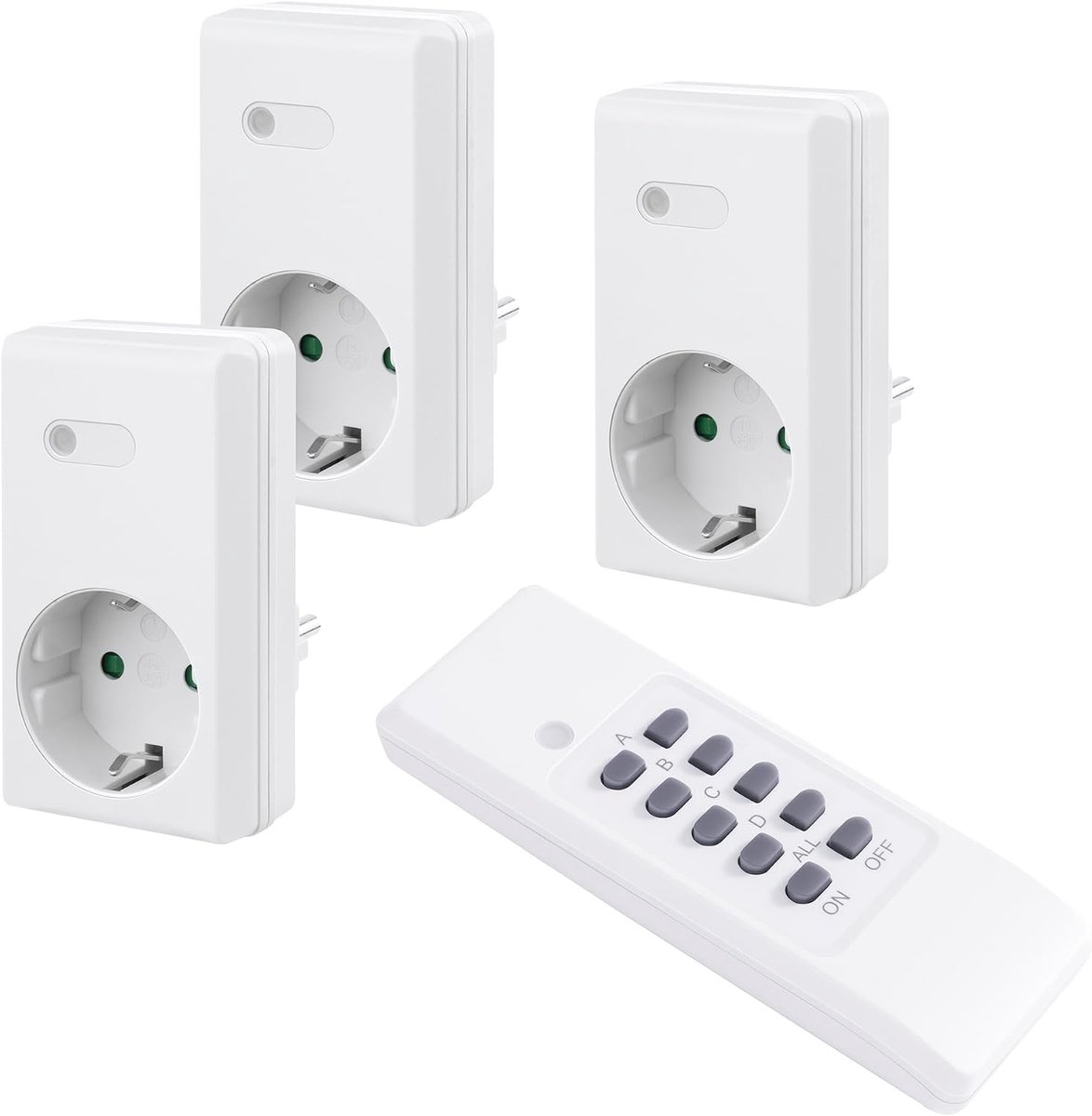 Draadloze stekker set 3 x radiostekkers - afstandsbediening - 30 meter bereik - schakelen van apparaten - ShopVlot