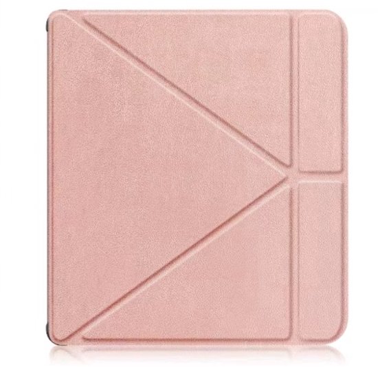 Rose gouden hoesje geschikt voor Kobo Libra - Bescherm Case - Trifold - Book Cover - Tablet Cover - Rose gouden beschermhoes - CHPN — afbeelding 2