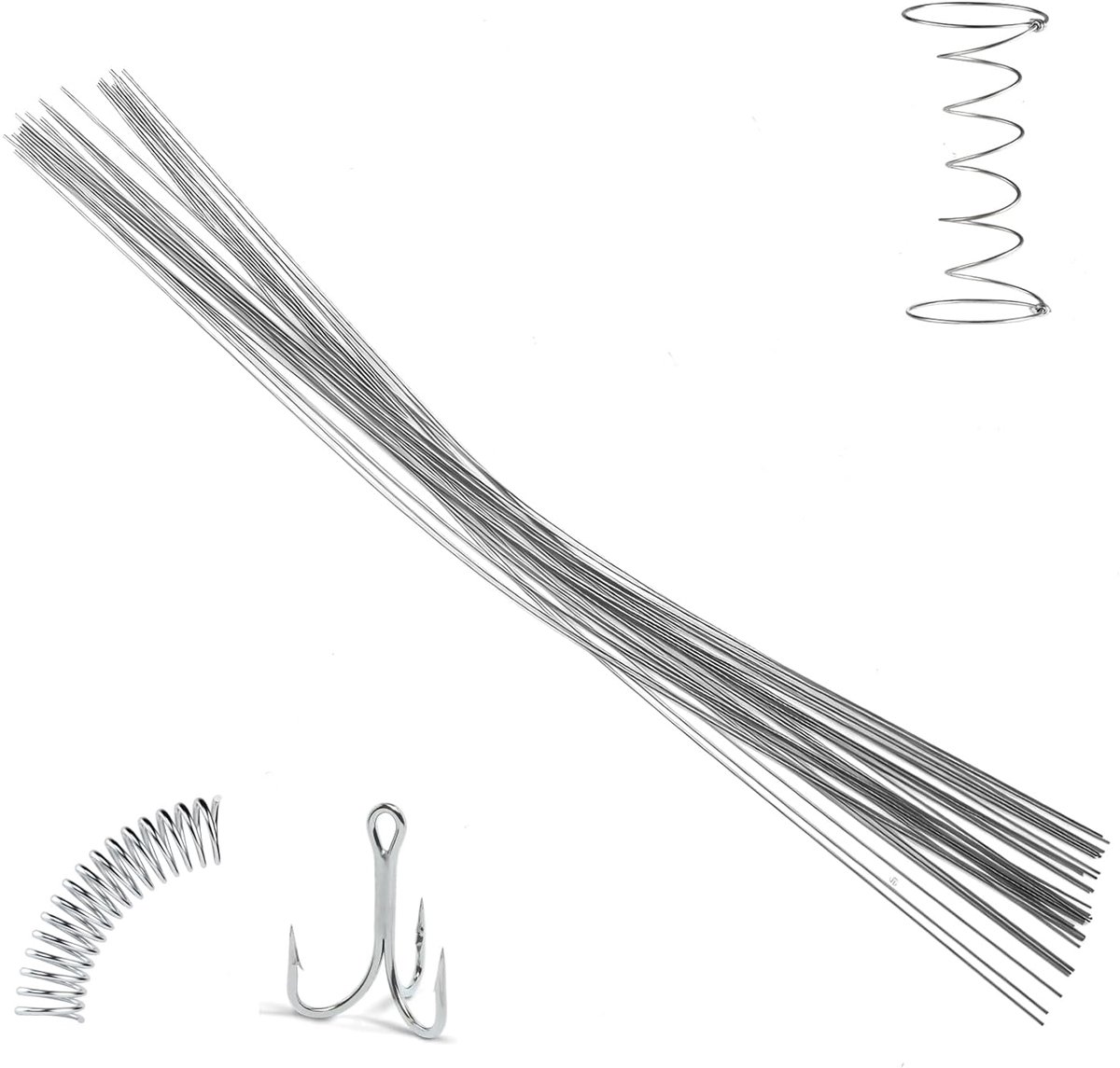 Draad, 1 mm x 400 mm, roestvrij stalen veerdraad, harde draad, massieve schachtstaven, roestvrij stalen draad voor knutselen, roestvrijstalen draad, rechte draad voor rozen