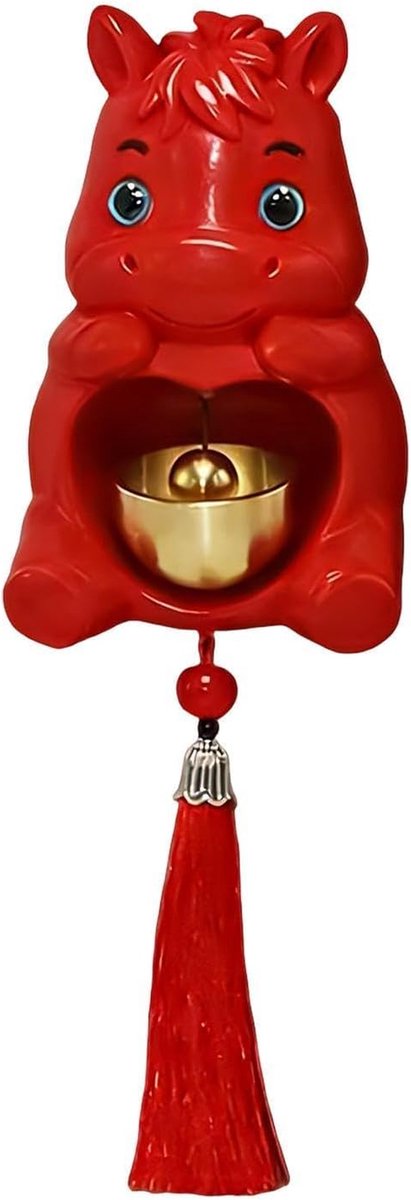 Paardvormige Deurbel - Entree Melder - Bezoekers Aankondigen - Magnetische Bevestiging - 16 x 8 x 8 cm - Rood