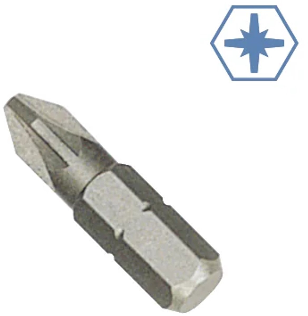 Pozidriv-bit PZ2 25 mm van S2-staal