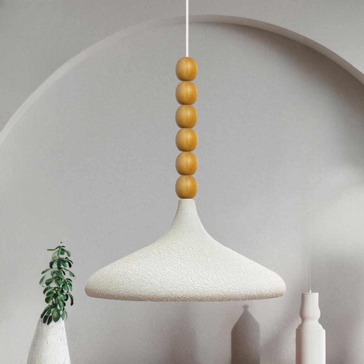 Bamyum Champion hanglamp, industriële Modern stijl, Ø35 cm, wit metalen lamp