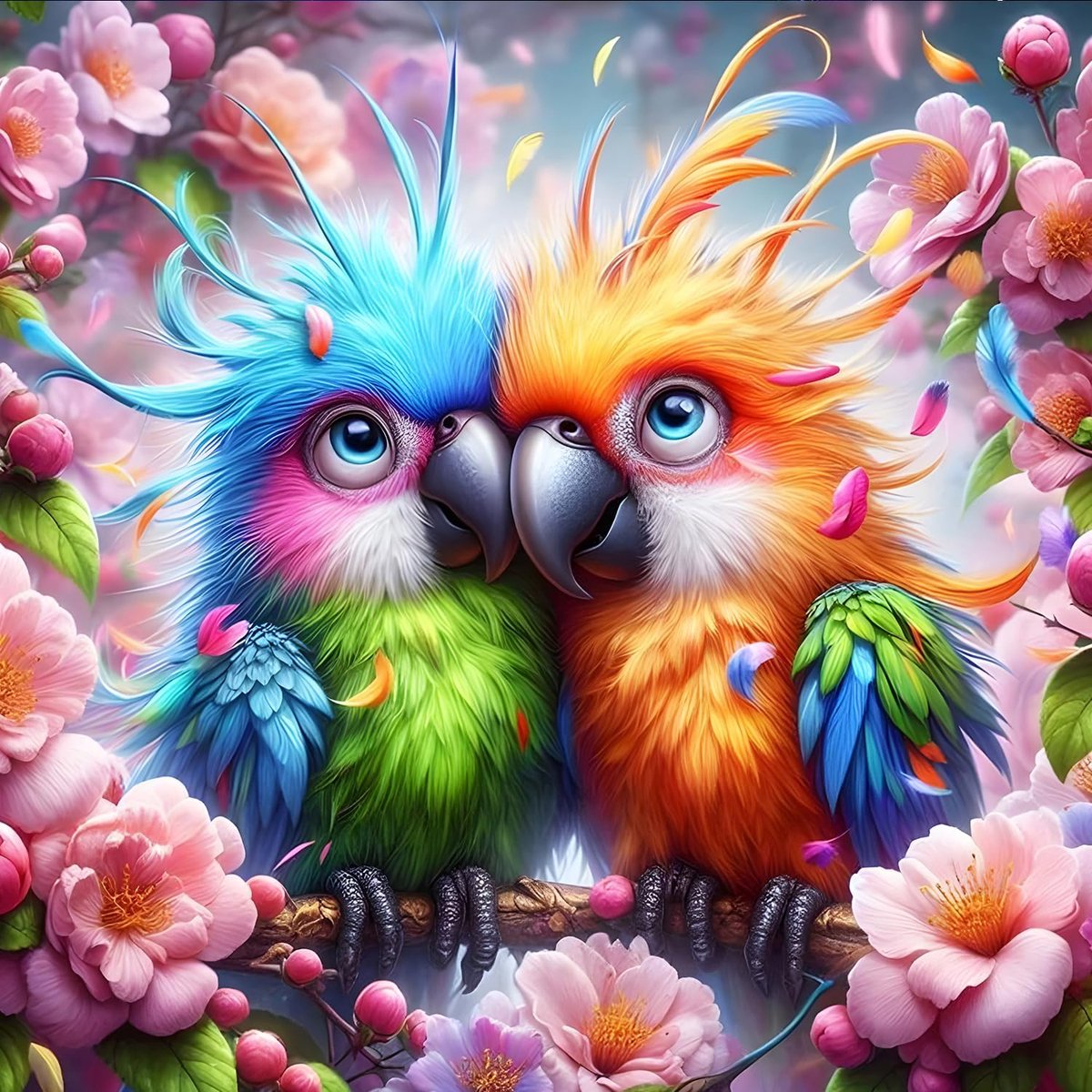 Diamantschilderijkits voor vogelpaar voor volwassenen, beginners