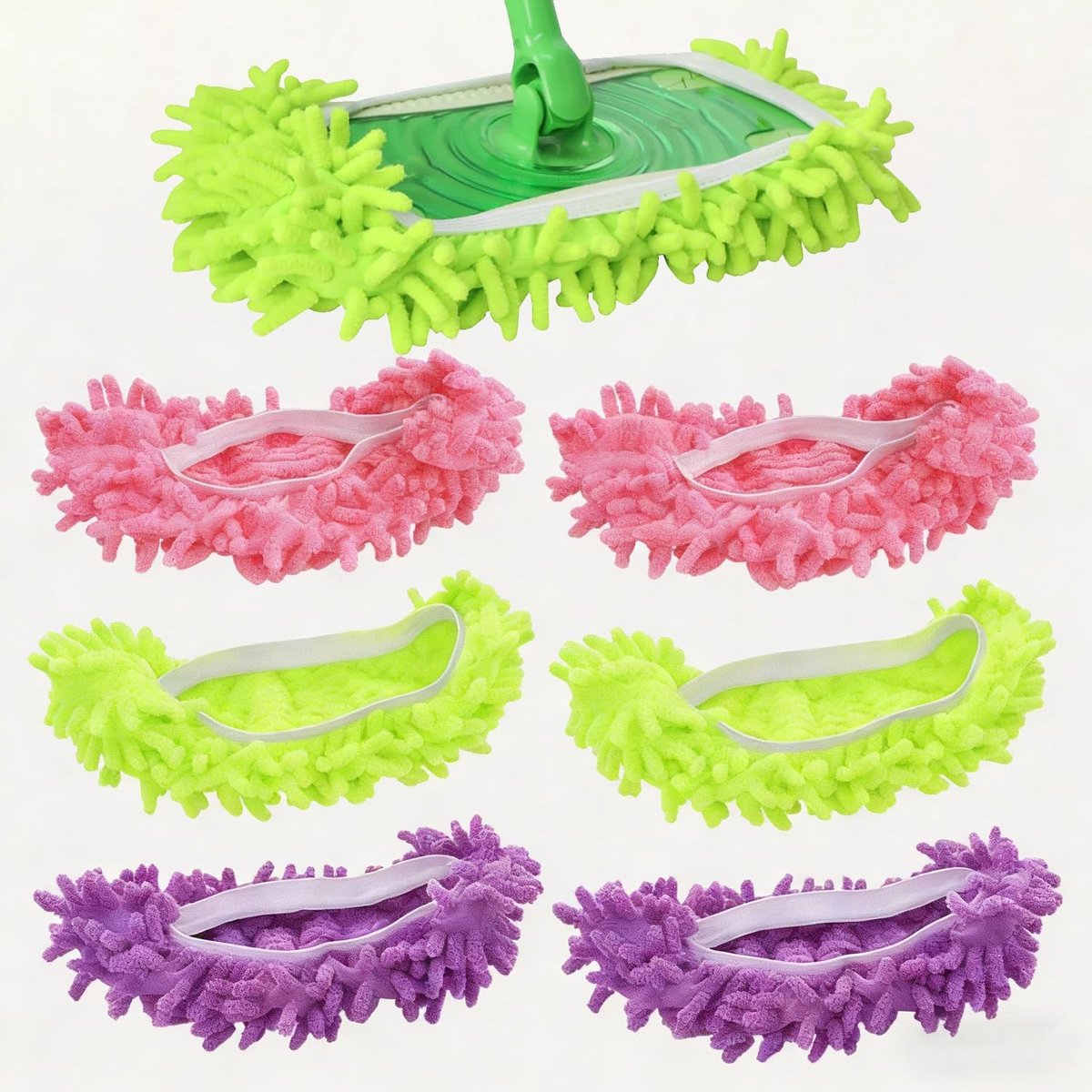 wasbare pantoffelhoezen, huishoudelijke werkzaamheden, mopschoenen, vloerwissers, reserveovertrek, microvezel, compatibel, herbruikbare dweilpantoffels, dweilslippers