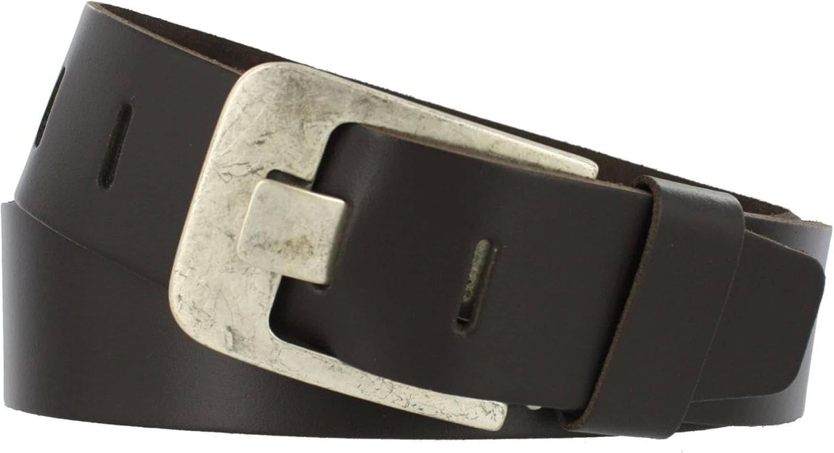 Riem 5cm Sleuf Glad Leer Dames/Heren Kleur: Zwart Riemmaat: 115