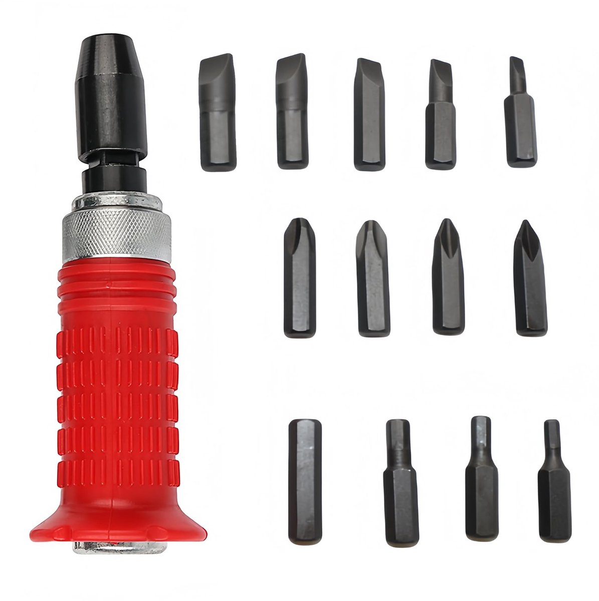 Omgoods- Schroevendraaier Set 14 Stuks - Impact Bits - Kruis/Plat/Zeshoek - Reparatie/Demontage - Gereedschap Staal - Lengte 15cm - Gereedschapset