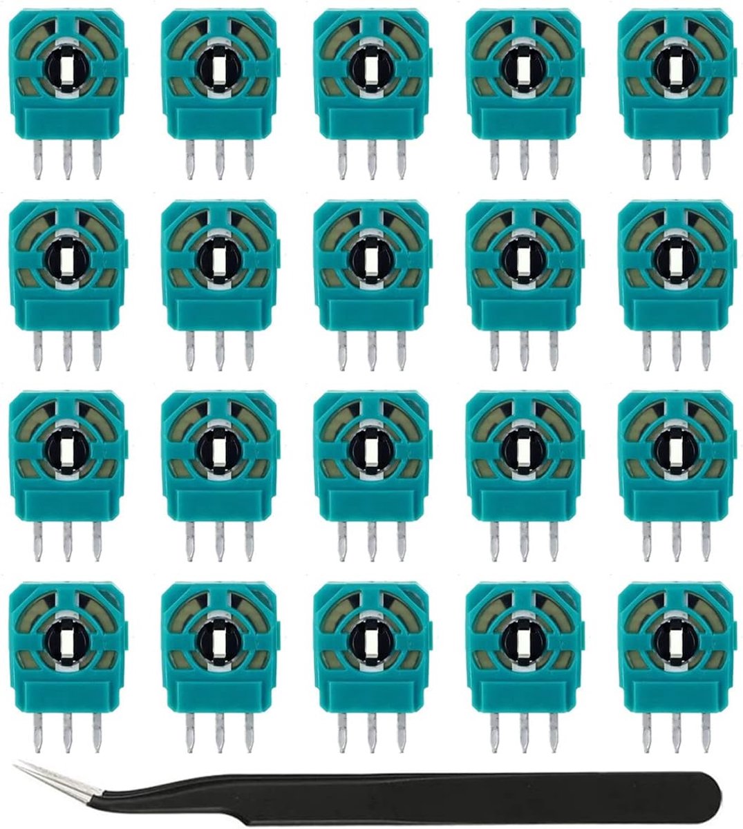 21 stuks vervangende trimmer potentiometer-sensor, 10k 3-polige joystick trimmer pot, reservetassen, reparatieonderdelen voor Xbox One, voor PS4 analoge joystick (oranje)