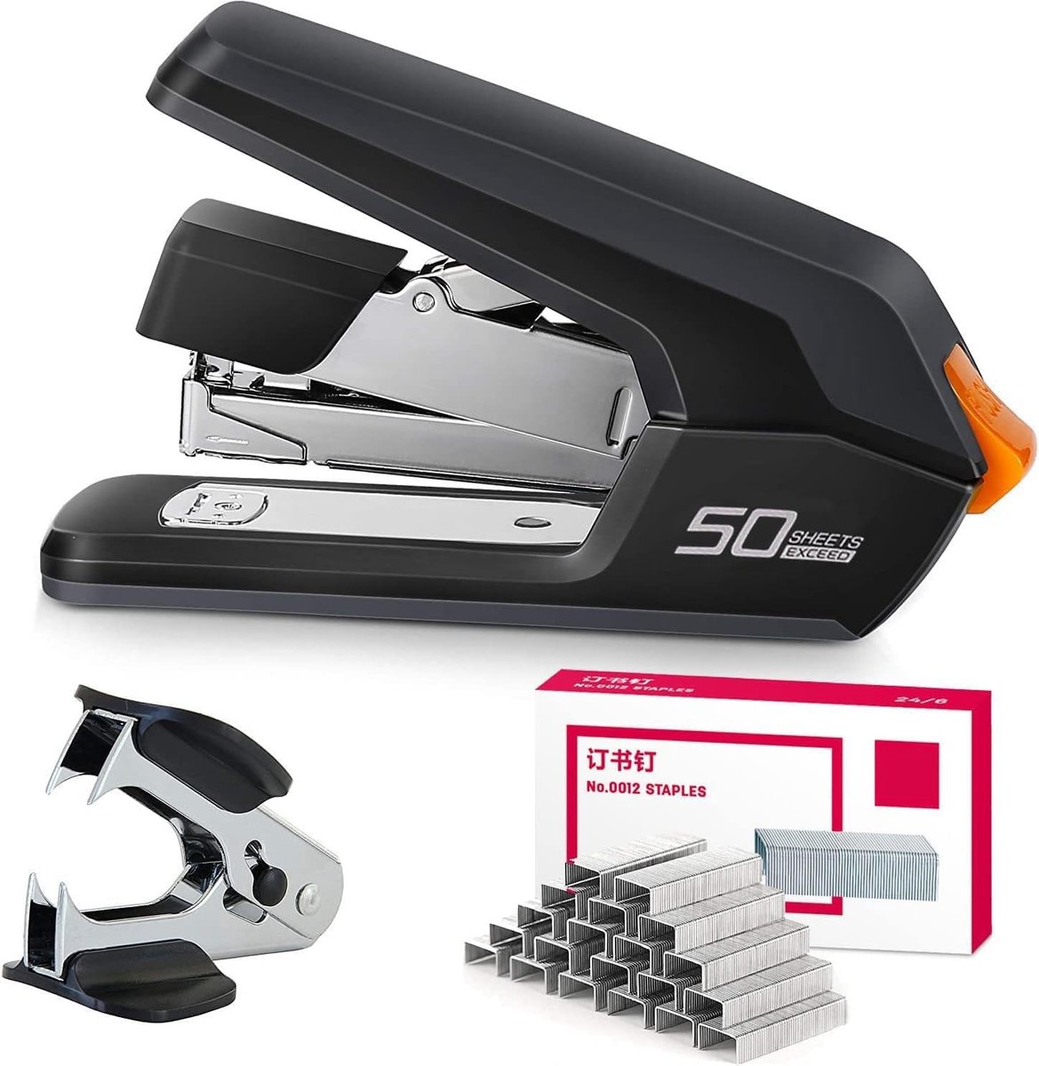 Omgoods - Deli Desktop Nietmachine - 40-50 Vellen, Ergonomisch en Jam-Free