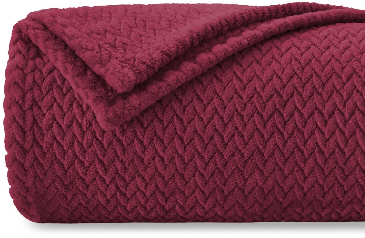 Omgoods - Extra Zachte Fleece Dekbed 150 x 200 cm - Oeko-TEX Gecertificeerd Bordeaux