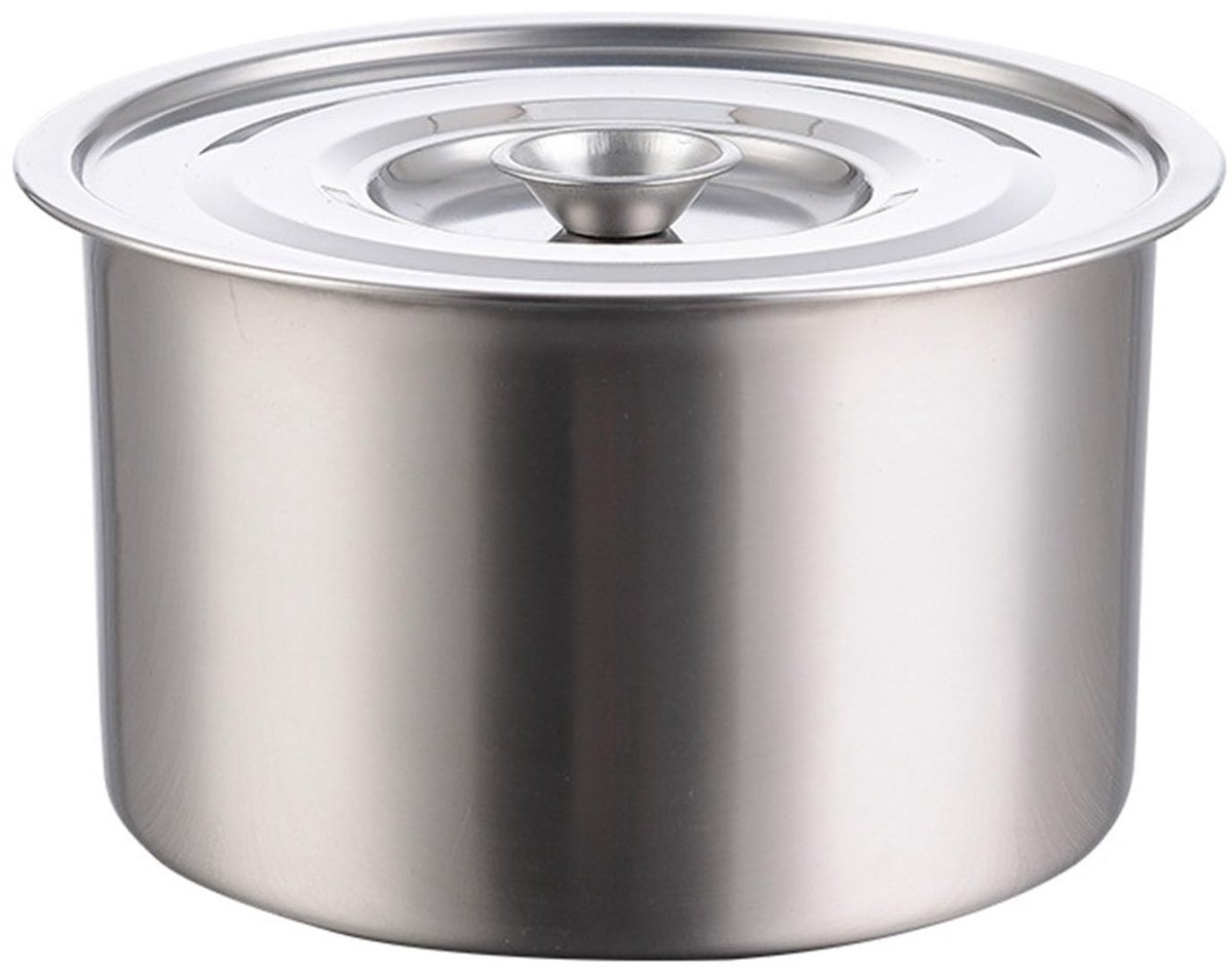 Omgoods- Bouillonpot Roestvrij staal - Stockpot met deksel - Soeppot - Multifunctioneel - Kookpot - Eieren kloppen - 16 cm