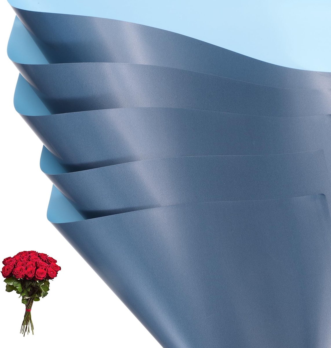 Omgoods - 20 Vellen Waterdicht Bloem Cadeaupapier - Donkerblauw