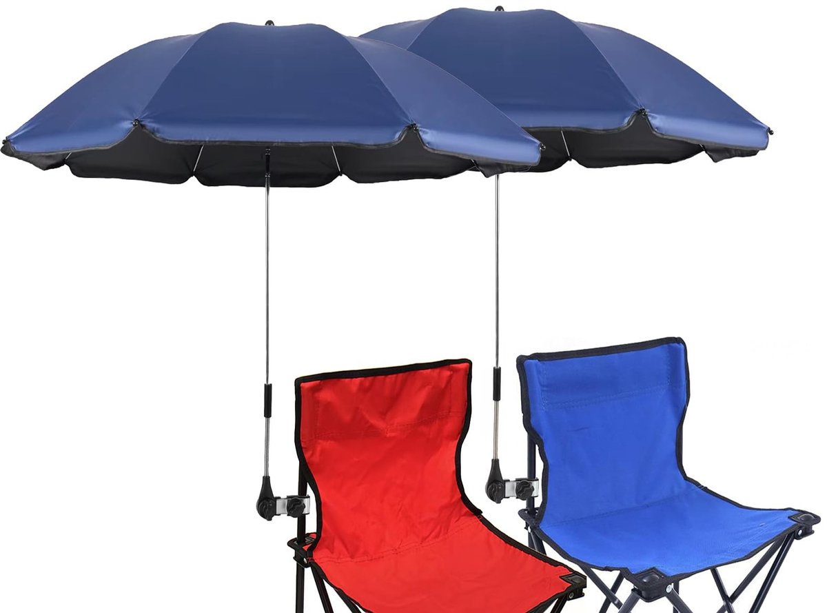 Omgoods - Stoelparaplu met Klem - 117 cm 50+ voor Terras en Strand