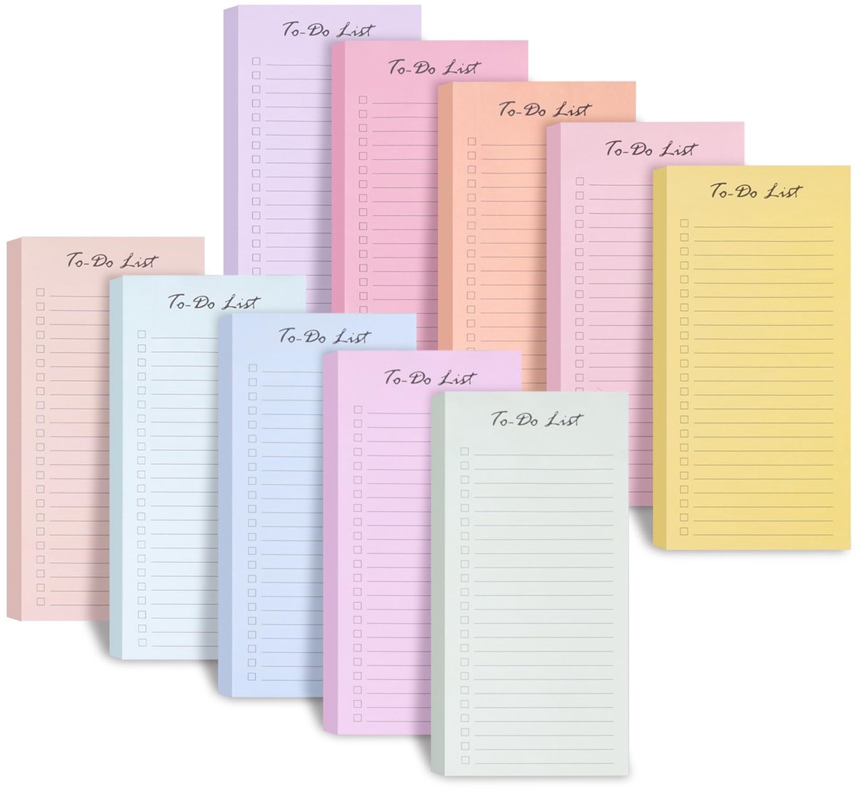 Omgoods - 10-Pack To-Do Lijst Notities, 500 Vellen Dagelijkse Checklist Notitieblokken