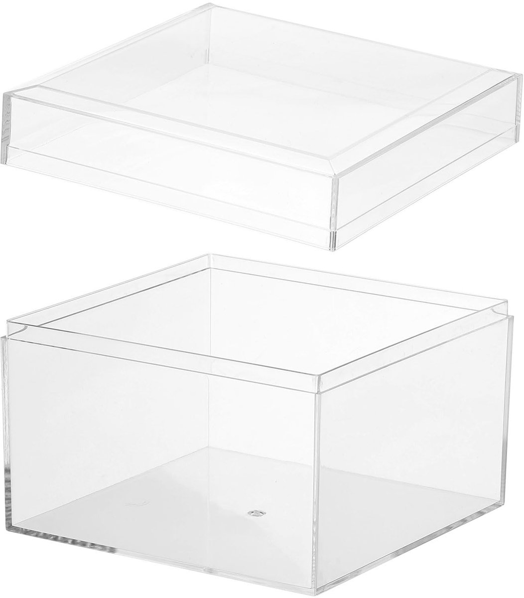Omgoods - Acryl Box met Deksel 12x12x9cm - Transparante Opbergdoos voor Sieraden en Kunstwerken