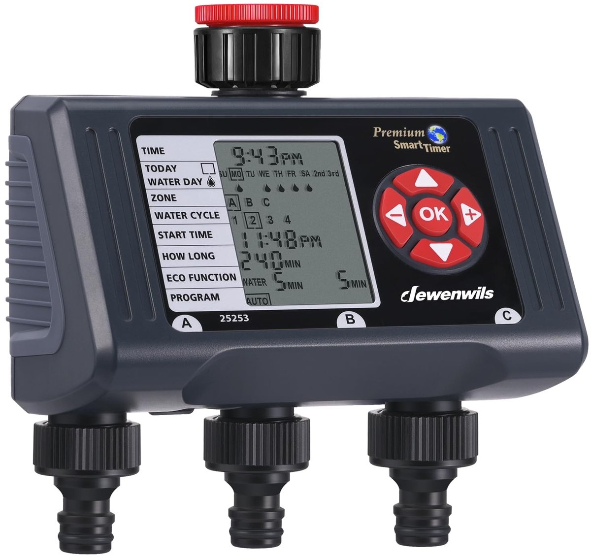 Omgoods - Irrigatiecomputer met 3 Uitgangen en 4 Programma's voor de Tuin