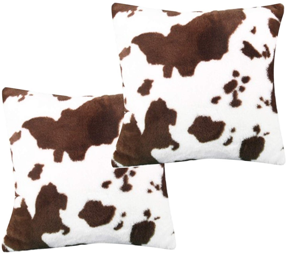 Omgoods - Set van 2 Fleece Kussenslopen met Dierenprint