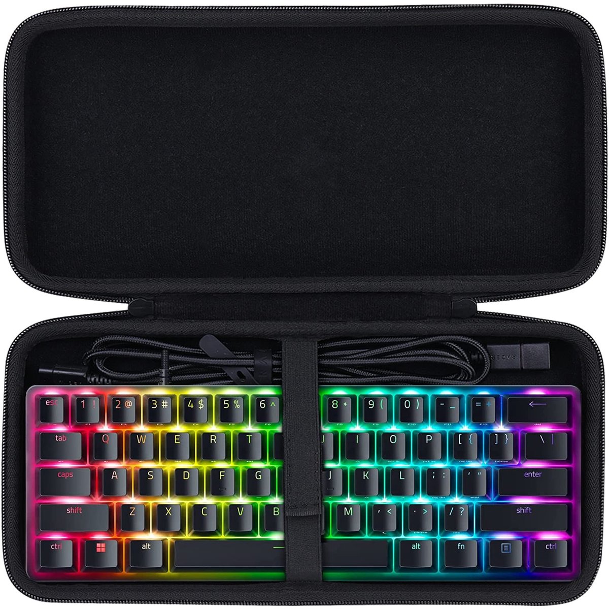 Omgoods - Hard Reis Tas voor 60% Gaming Toetsenborden - Perfecte Bescherming voor Razer Huntsman Mini