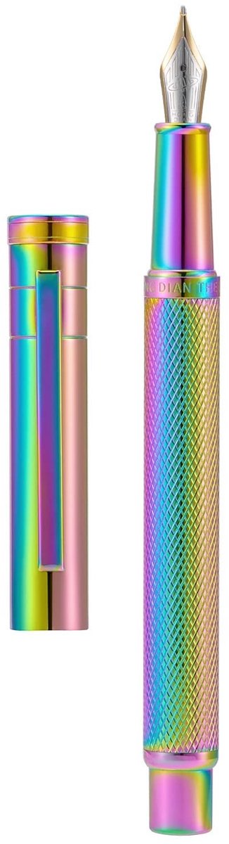 Omgoods - Forest Rainbow Vulpen met Gebogen Nib - Fude Calligraphy Pen in Luxe Verpakking