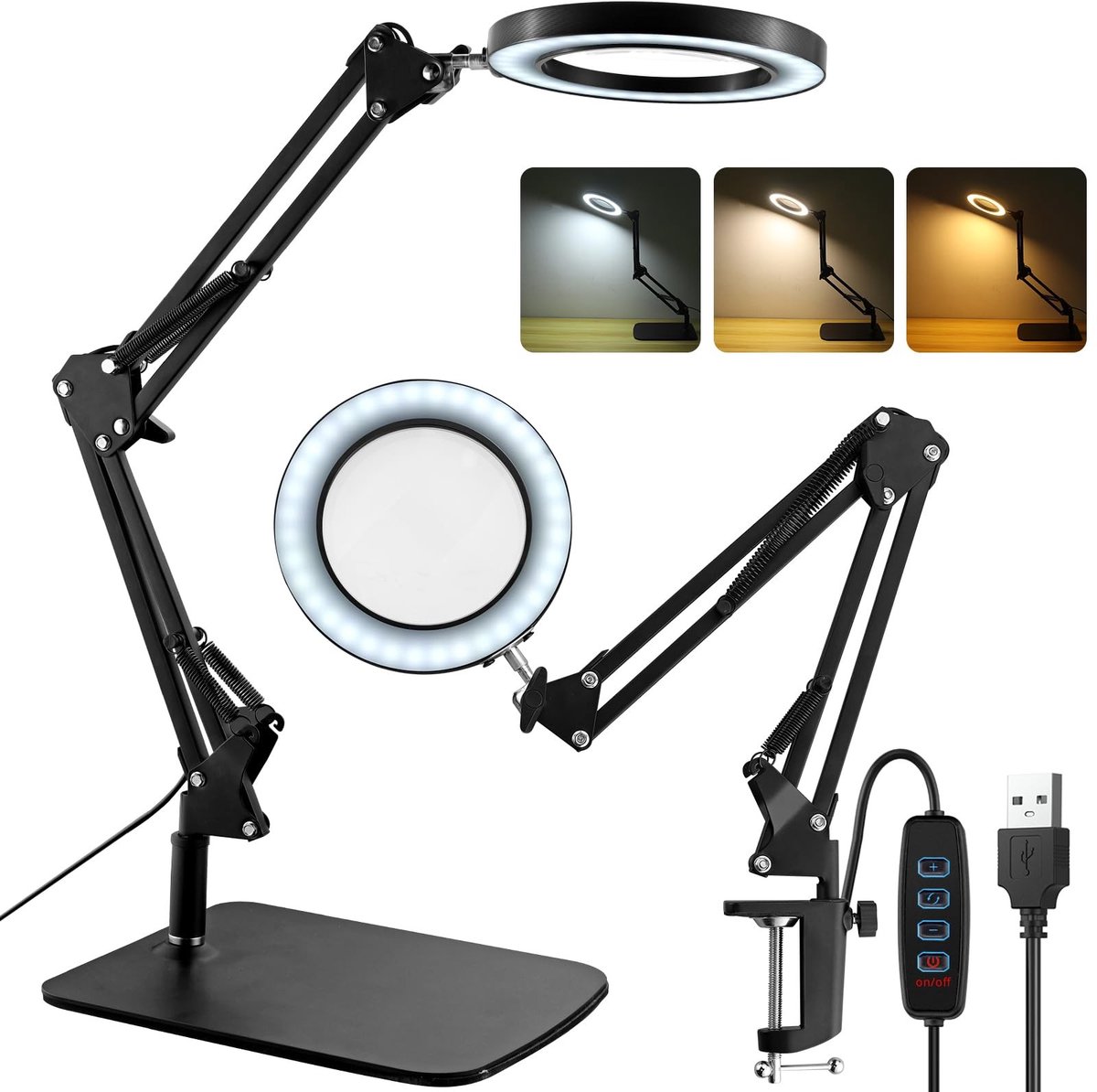 Omgoods - Vergrootglas met Licht en Stand - LED Verlichte Loep voor Hobbies
