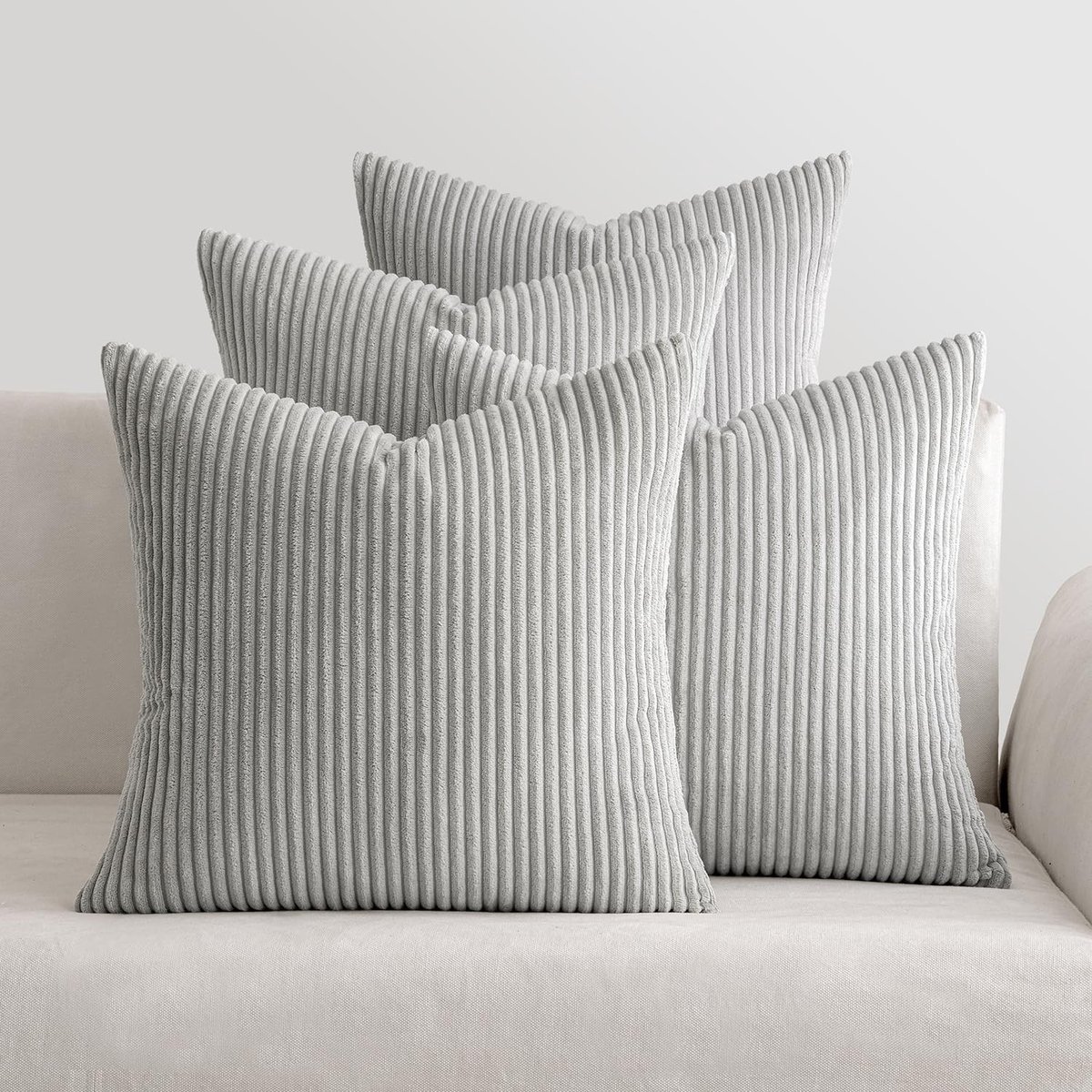 Omgoods - Set van 4 Zachte Corduroy Kussenhoezen 45 x 45 cm voor Decoratie