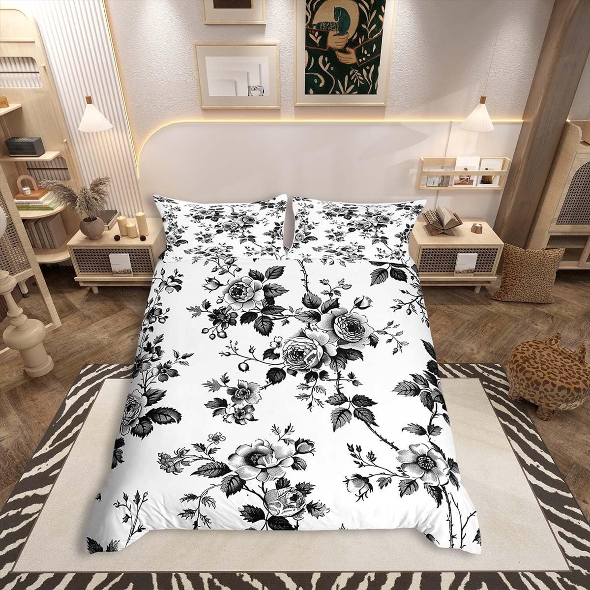Omgoods - Botanisch Beddegoed Set met Duvet Cover en Kussenslopen