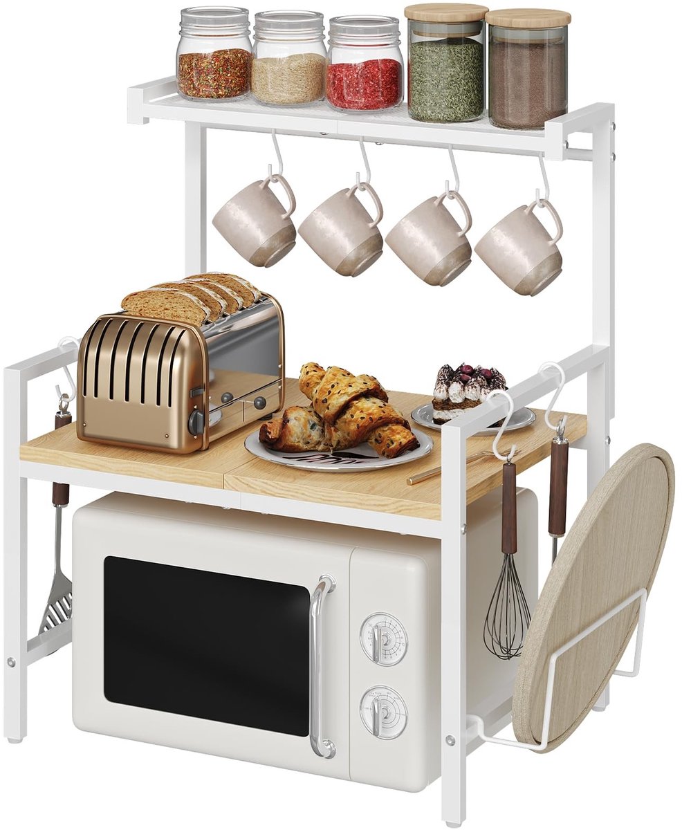 Omgoods - 2-laags Bakrek met Magnetronstand en Snijplankhouder