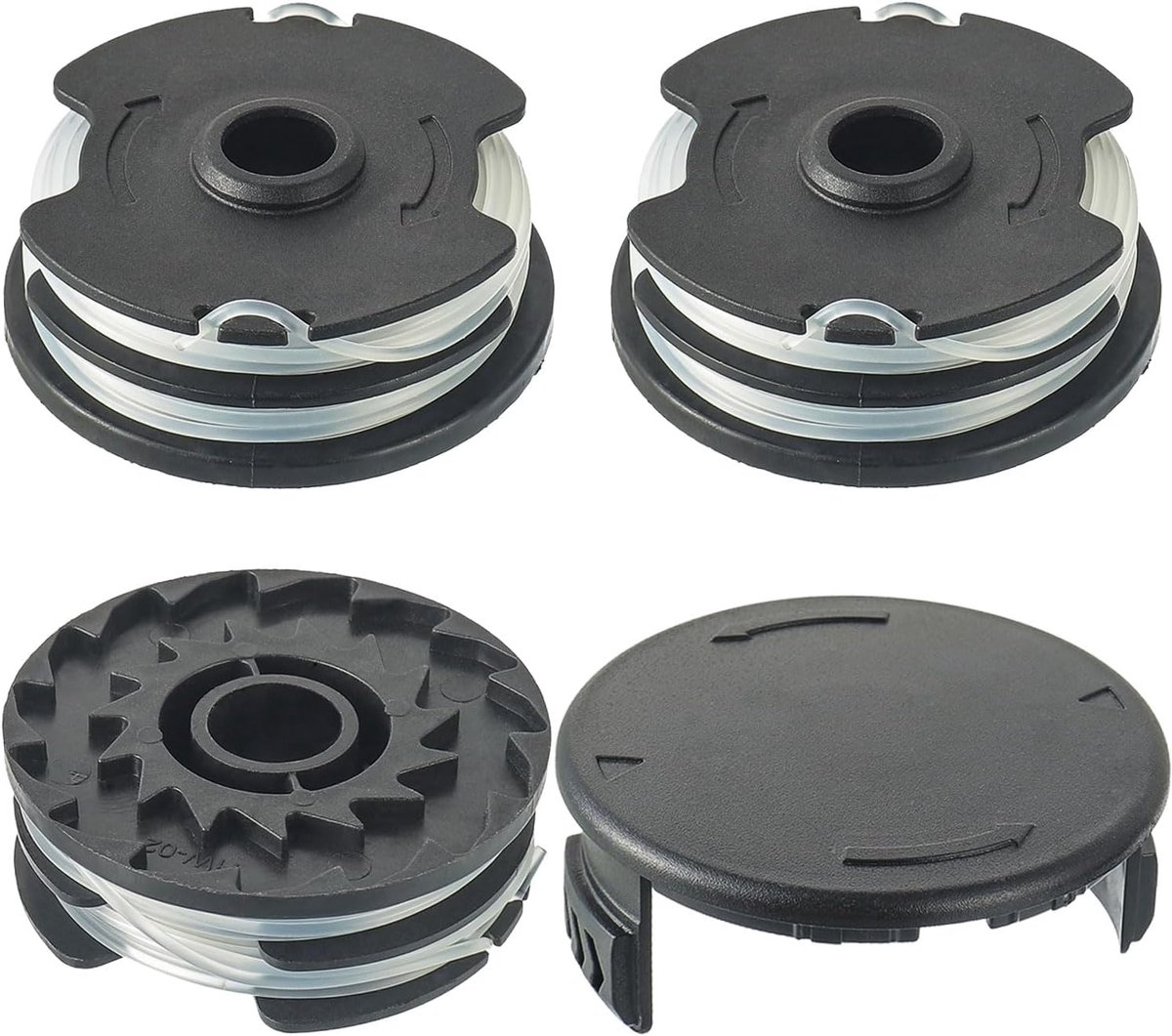 Reservedraadspoel voor LIDL Parkside grastrimmer PRT 550 A1, A3; PRTA 20-Li A1, B2, C3 reservespoel (3 reservespoelen voor trimmer + 1 spoeldeksel)