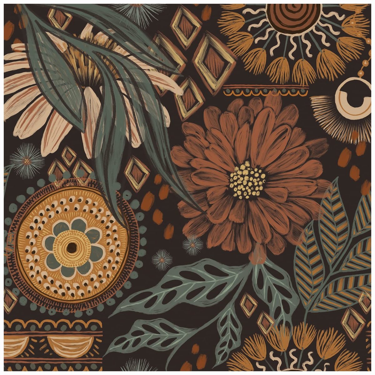 Omgoods - Zelfklevend Behang met Bloemen - Retro Muurdecoratie 45cm x 3m