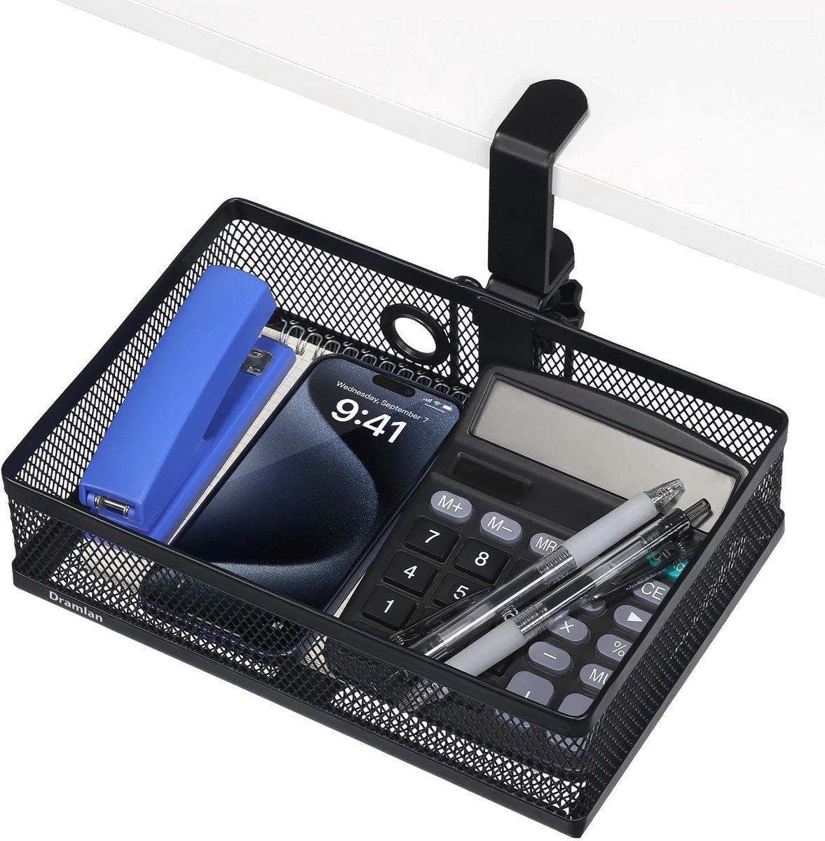 Omgoods - Desk Organizer met 360° Draaiend Onder Bureau Lade - Ruimtebesparende Opbergoplossing