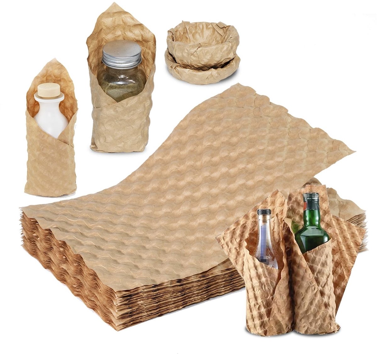 Omgoods - 50 Vellen 19x29cm Eco Cushioning Wrap - Alternatief voor Plastic Bubble voor Verpakking