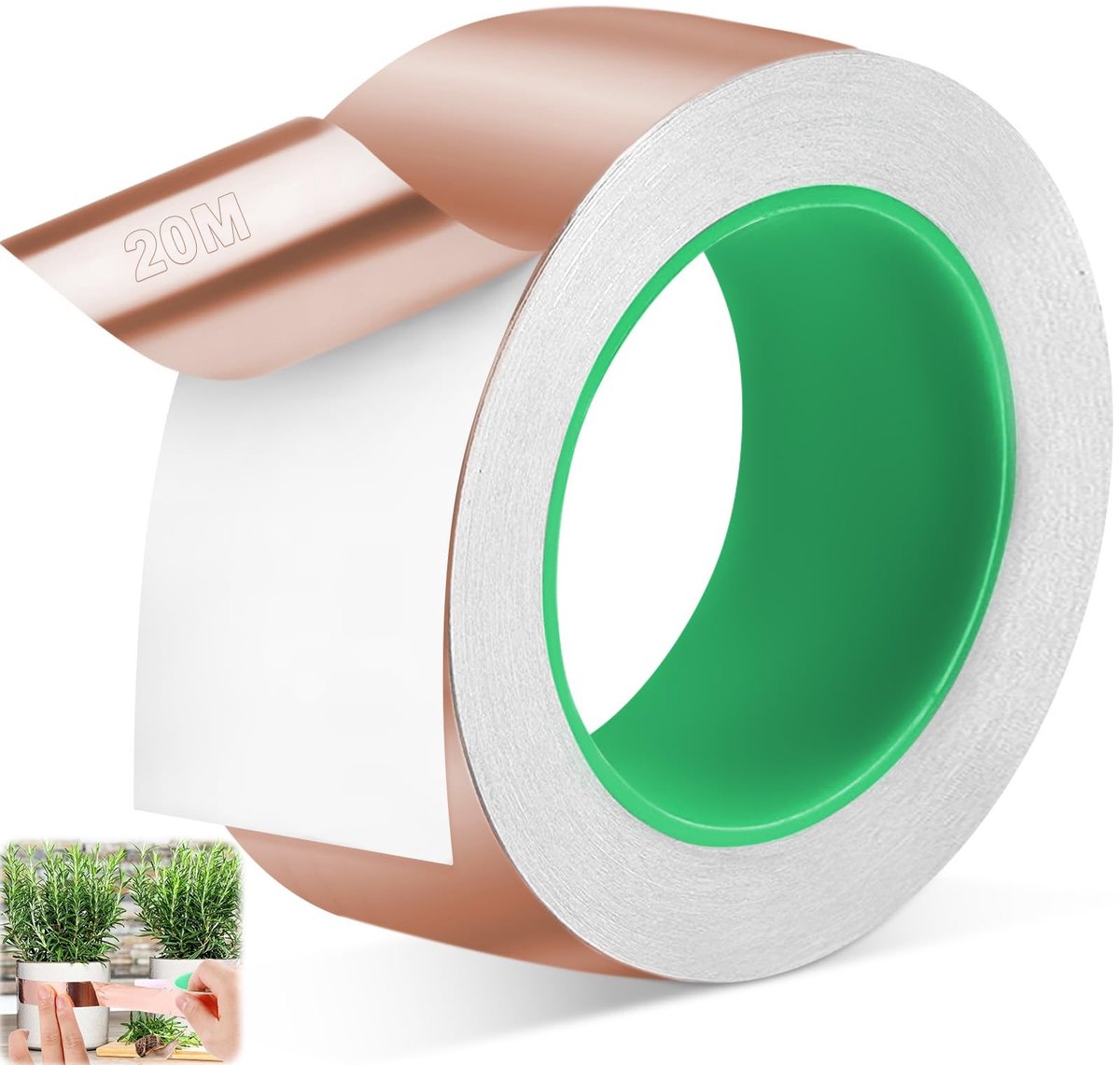 Omgoods - Dubbelzijdige Koper Tape 50mm x 20m - Voor Tuin- en Plantbescherming