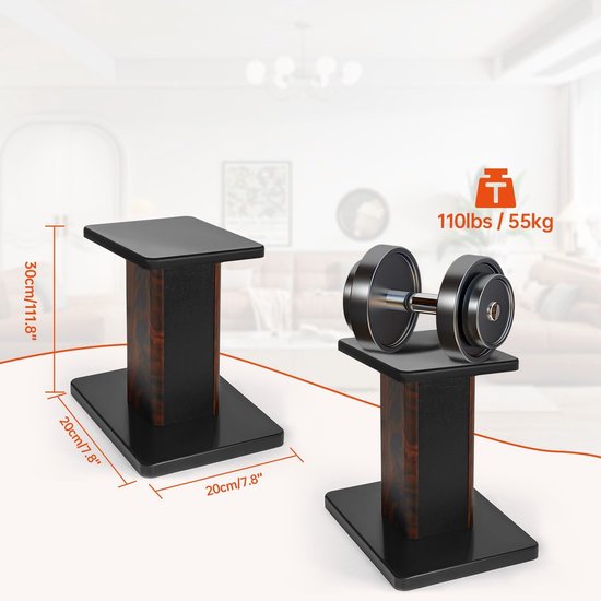 Omgoods - 30 cm Houten Speakerstandaard - Robuuste Houder voor HiFi Speakers — afbeelding 5