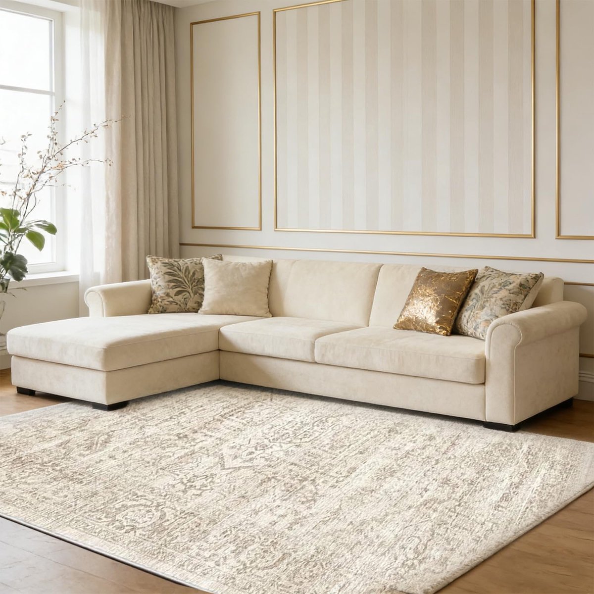 Omgoods - Wasbaar Abstract Tapijt voor Woonkamer - 140x200 cm, Fluffy en Antislip