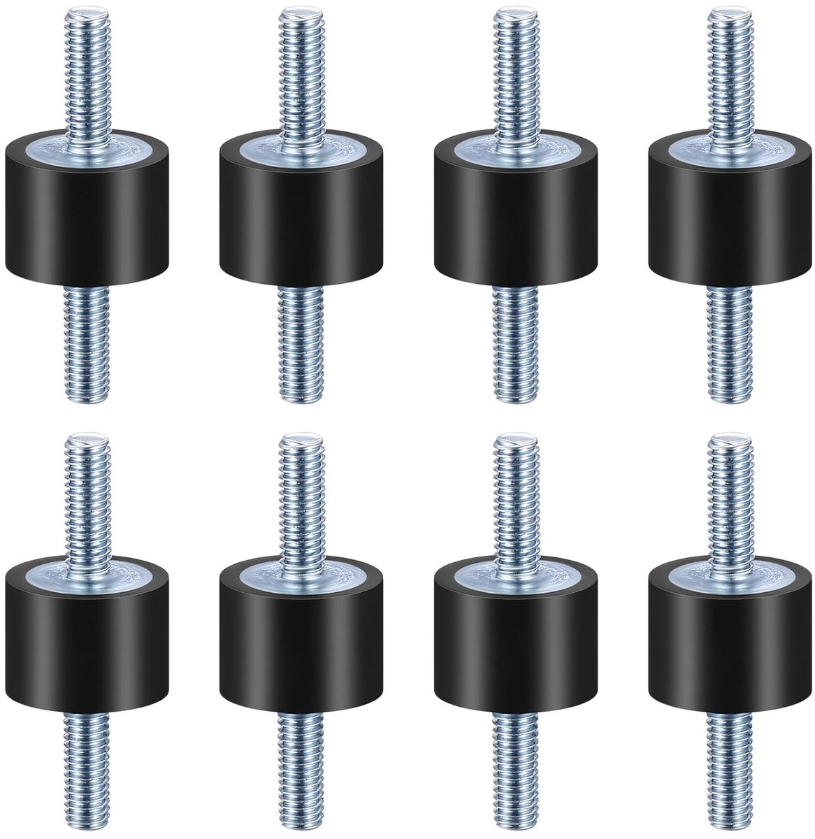 8 x M6 rubberen schokdemper rubberlagers met schroeven, rubberbuffers voor airconditioning M6, rubberisolator bevestigingen silentblock trillingsdemper rubberdemper voor waterpompen luchtcompressoren